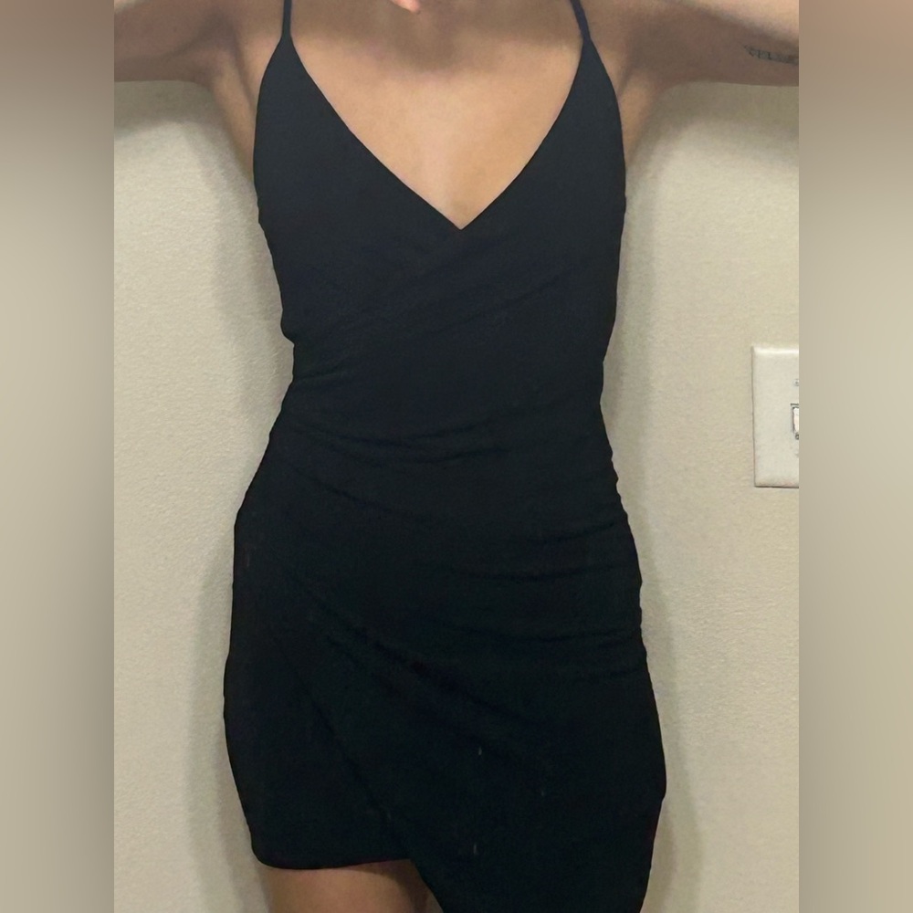 black mini dress